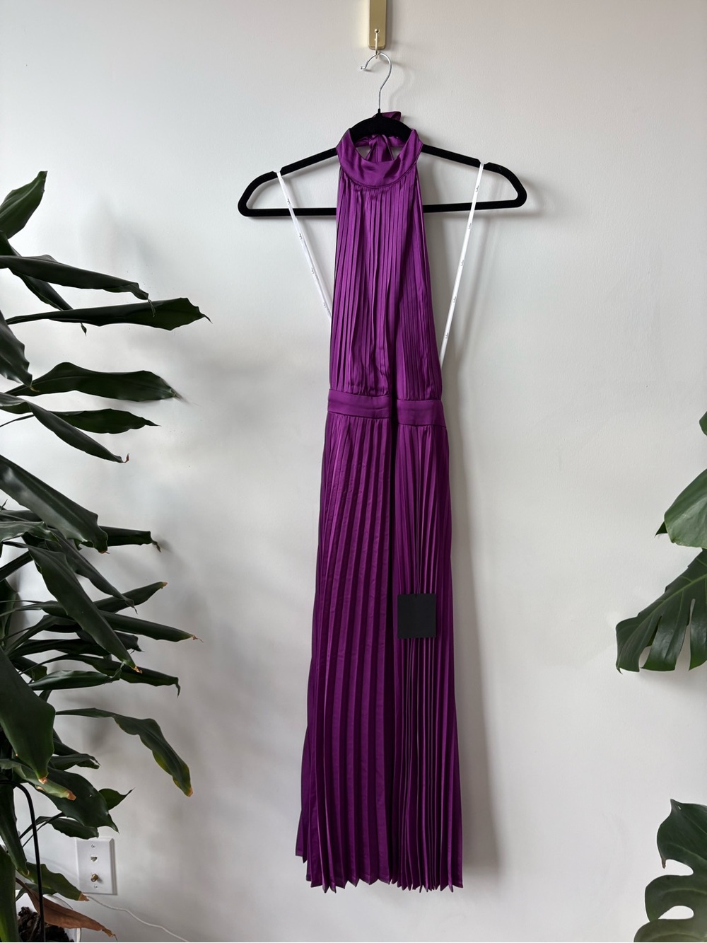 NWT - Lulus Purple Pleated Halter Maxi Dress